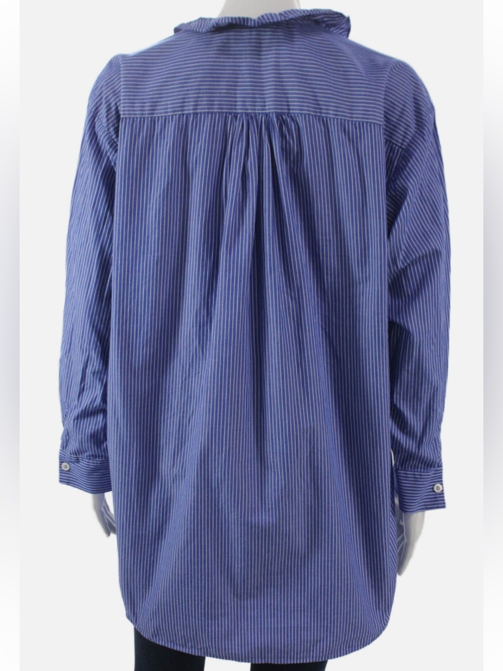 Zara Striped Ruffle Collar Top - Picture 2 of 2